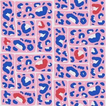 Leopard abstract monochrome seamless pattern. Animal modular print endless 库存插图