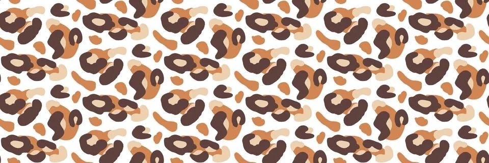 Leopard abstract seamless pattern or animal print in brown and orange. Dense Stock Illustration