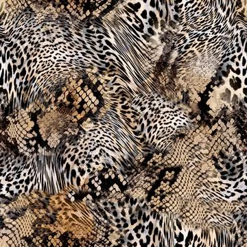 Leopard and snake skin texture seamless pattern イラスト素材