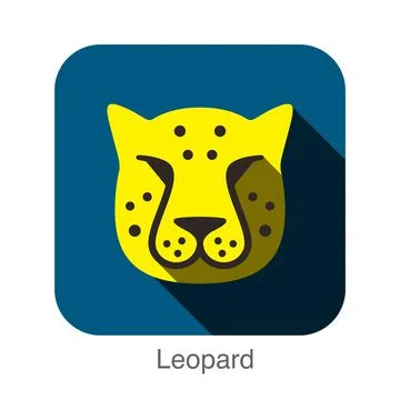 Leopard animal face icon Illustrazione stock