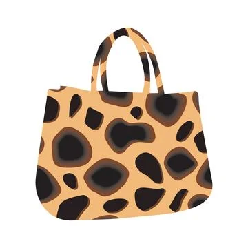 Leopard Animal Pattern Handbag Icon Vector Illustration Illustrazione stock