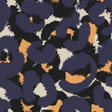 Leopard animal print textile pattern design in dark blue for fashion and ho.. Stock Illustration