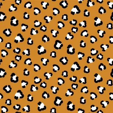 Leopard brown color seamless vector pattern. Illustrazione stock