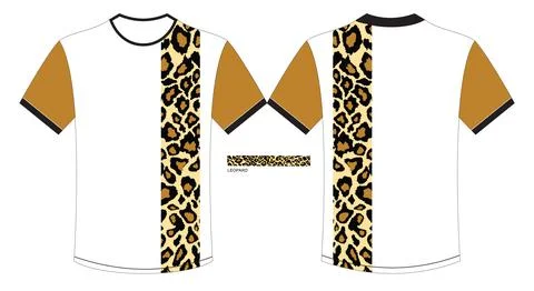 Leopard Camo with t shirt template Stock Illustration