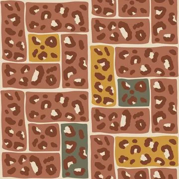 Leopard camouflage seamless pattern. Abstract animal print earth colors endless イラスト素材