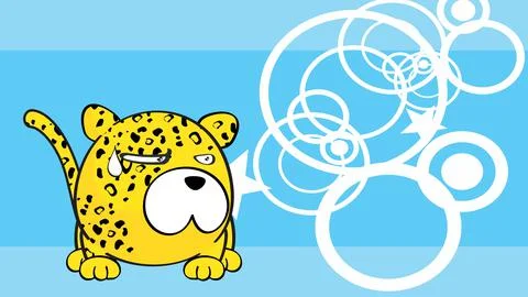 Leopard cartoon ball expression background Stock Illustration