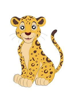 Leopard Cartoon Character Vector On White Background Stock Illustration