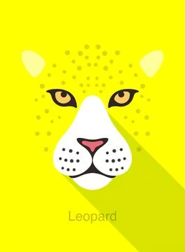 Leopard cartoon face icon, vector illustration Stock Illustration