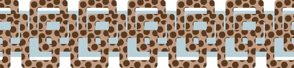 Leopard colored square seamless vector border Stock Illustration