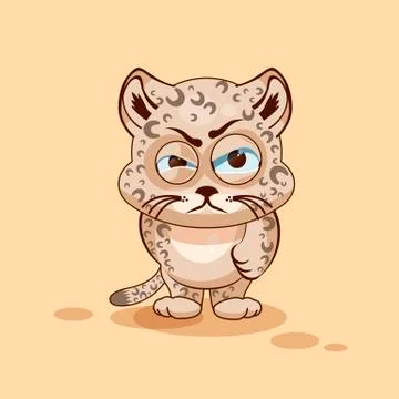Leopard cub angry Stock Illustration