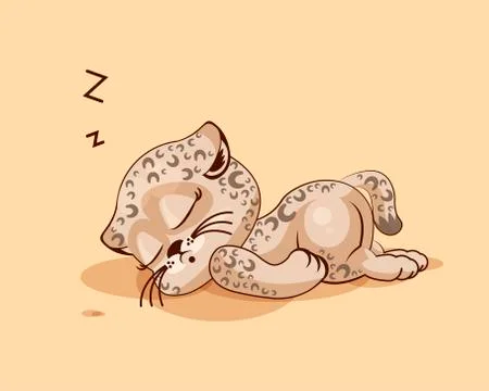 Leopard cub asleep Stock Illustration