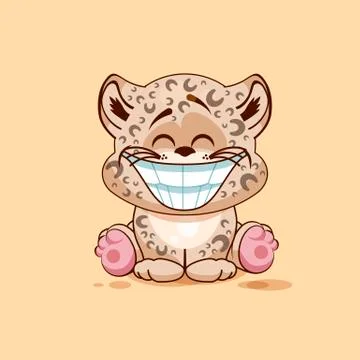 Leopard cub with huge smile Stock Illustration