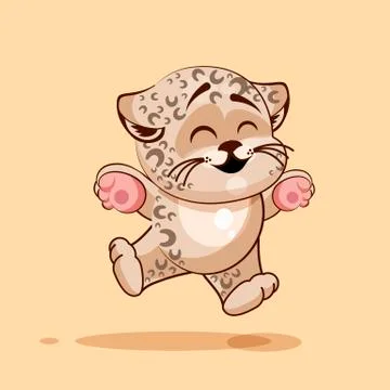 Leopard cub rejoices Stock Illustration