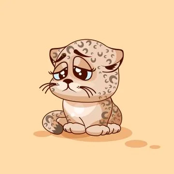 Leopard cub sad Stock Illustration