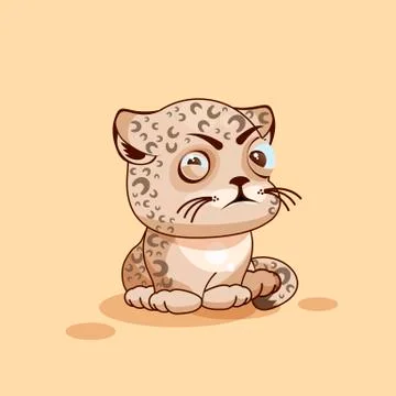 Leopard cub squints Stock Illustration