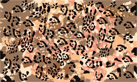 Leopard design for pattern, texture, background. Colorful Leopard skin texture Stock Illustration