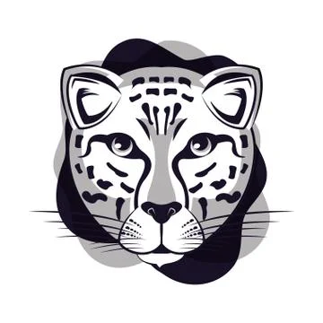 Leopard face cool sketch Stock Illustration