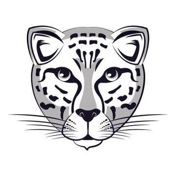 Leopard face cool sketch Stock Illustration