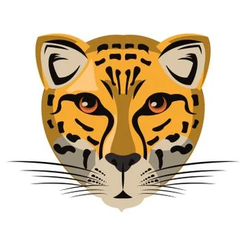 Leopard face cool sketch Illustrazione stock