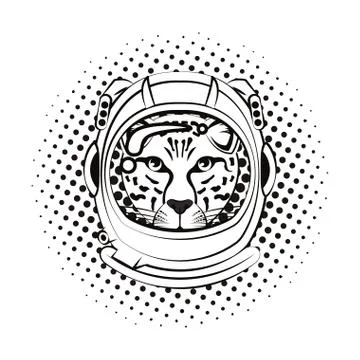 Leopard face cool sketch Stock Illustration