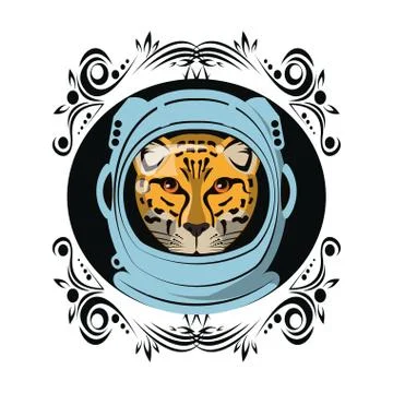 Leopard face cool sketch Stock Illustration