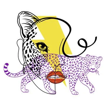Leopard face  Stock Illustration