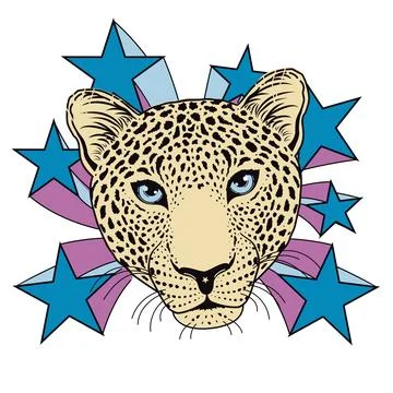 Leopard face Stock Illustration