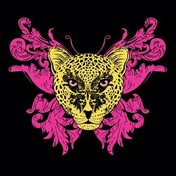 Leopard face Stock Illustration