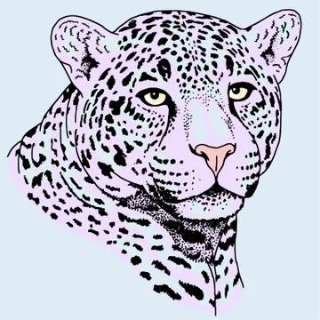 Leopard face tattoo ,Vector illustration, print Stock Illustration