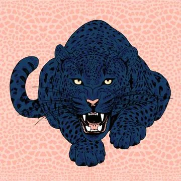 Leopard face tattoo ,Vector illustration, print Stock Illustration