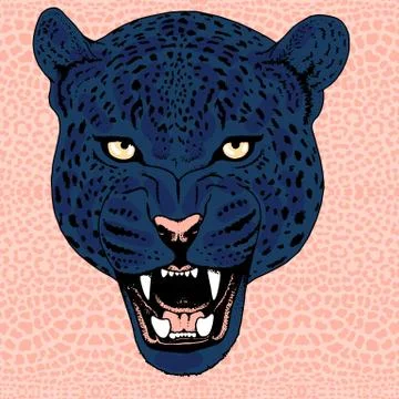 Leopard face tattoo ,Vector illustration, print Stock Illustration
