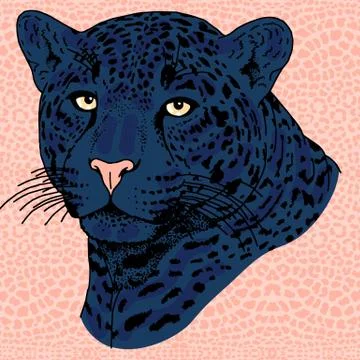 Leopard face tattoo ,Vector illustration, print Stock Illustration