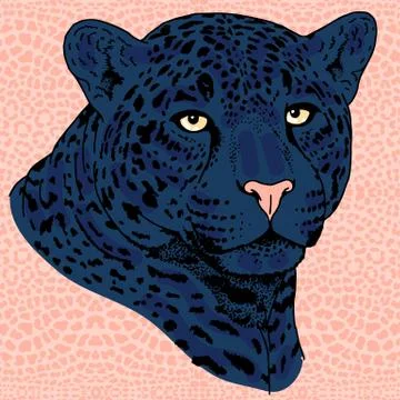 Leopard face tattoo ,Vector illustration, print Stock Illustration