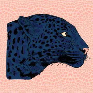 Leopard face tattoo ,Vector illustration, print Stock Illustration
