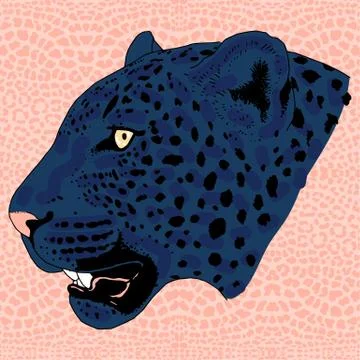 Leopard face tattoo ,Vector illustration, print Stock Illustration