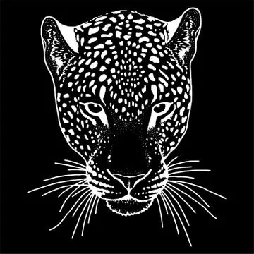 Leopard face tattoo ,Vector illustration, print Stock Illustration