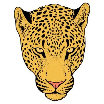 Leopard face tattoo ,Vector illustration, print Stock Illustration