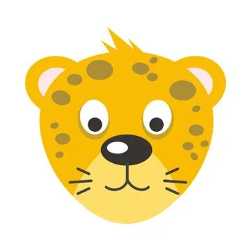 Leopard Face Vector Illustration in Flat Design Stock Illustration