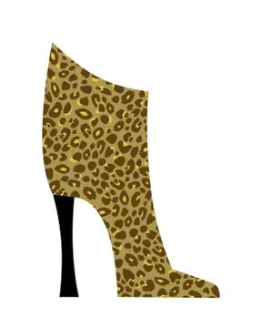 Leopard fashion boot Stock Illustration
