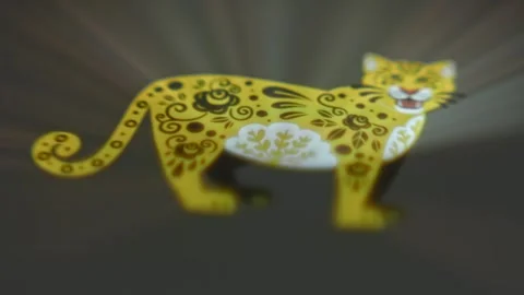 Leopard folk pattern graphic presentation on smartphone Stock Footage 302827257