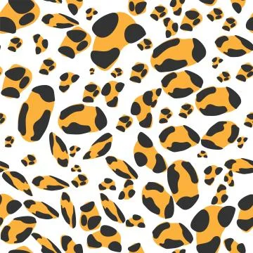 Leopard fur horizontal texture seamless. Vector illustration. Stock Illustration