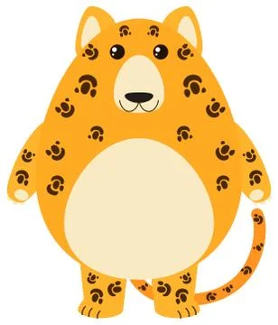 Leopard with happy face Stock Illustration