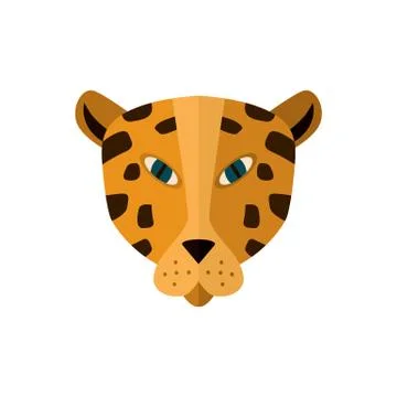 Leopard head icon in flat design Stock Illustration
