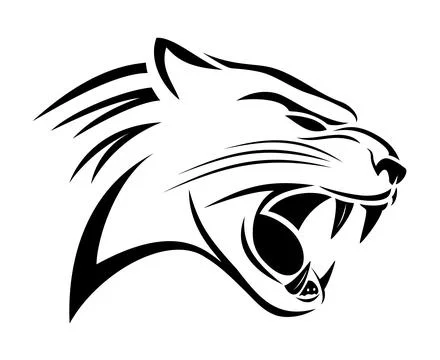 Leopard head silhouette Stock Illustration