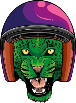 Leopard head in vector, Panthera pardus, big cat, wild animal Stock Illustration