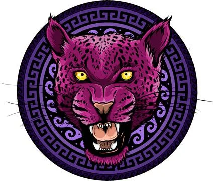 Leopard head in vector, Panthera pardus, big cat, wild animal Stock Illustration