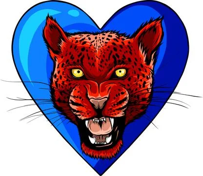 Leopard head in vector, Panthera pardus, big cat, wild animal vector Stock Illustration