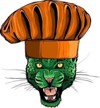 Leopard head in vector, Panthera pardus, big cat, wild animal Stock Illustration