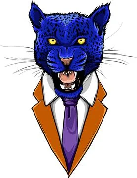 Leopard head in vector, Panthera pardus, big cat, wild animal Stock Illustration