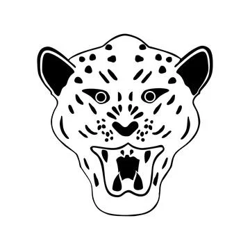 Leopard head vector silhouette illustration isolated. Wild beast Stock Illustration